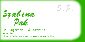 szabina pak business card